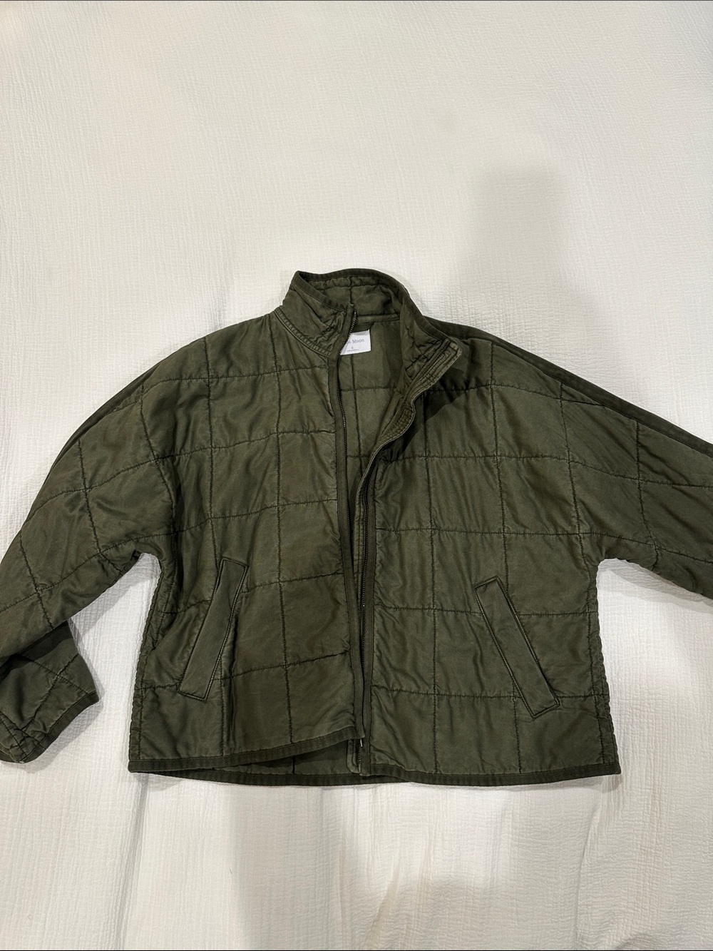 Little Moon Olive Green Quilted Jacket